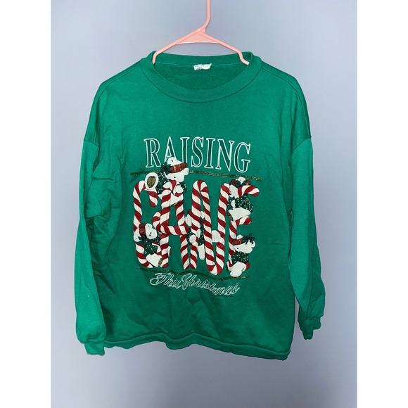 Russ Sportswear Tops - Vintage Russ Sportswear Christmas Sweatshirt Raising‎ Cane Bears Green